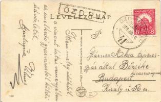 1928 Ózd, Vasgyár látképe az új munkáskolónia felől nézve +  "ÓZD-MISKOLC" mozgóposta