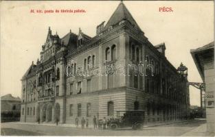 1918 Pécs, M. kir. posta és távirda palota, automobil + BERKESD POSTAI ÜGYN