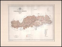 1897 Torda-Aranyos vármegye térképe, terv. Gönczy Pál, Pallas Nagy Lexikona, 1:540000, Bp., Posner Károly Lajos és Fia, paszpartuban, hajtásnyommal, 22,5×28 cm / 1897 Map of Turda-Aries county, in passepartout.