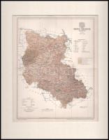1897 Szepes vármegye térképe, tervezte: Gönczy Pál, Pallas Nagy Lexikona,1:420.000, Bp., Posner Károly Lajos és Fia, paszpartuban, hajtásnyommal, 28×23 cm / 1897 Map of Spiš/Zips county, in passepartout.