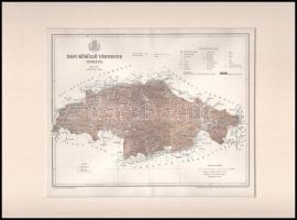 1895 Nagy-Küküllő vármegye térképe, terv. Gönczy Pál, Pallas Nagy Lexikona, 1:465.000, Bp., Posner Károly Lajos és Fia, paszpartuban, hajtásnyommal, 22,5×28 cm / 1895 Map of Târnava-Mare/Groß-Kokelburg county, now Romania, in passepartout.
