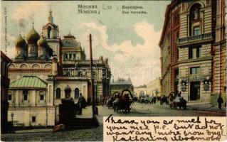 1903 Moscow, Moskau, Moscou; Rue Varvarka / street view, horse-drawn carriages. Knackstedt & Näther Lichtdruckerei 1030. (fa)