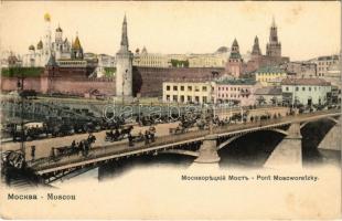 Moscow, Moskau, Moscou; Pont Moscworetzky / Bolshoy Moskvoretsky Bridge, Kremlin. Knackstedt & Näther Lichtdruckerei (fl)
