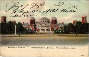 1904 Moscow, Moskau, Moscou; Petrovsky Parc, le palais / Petrovsky (Petroff) Palace. Knackstedt & Näther Lichtdruckerei 1085. (fl)