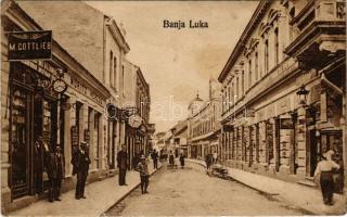 1922 Banja Luka, Banjaluka; street view, shop of M. Gottlieb, Moritz Herzog. Ladislaw Wolf (Rb)