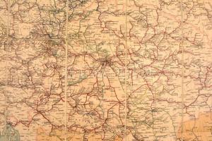 1890 Az Osztrák-Magyar Monarchia vasúti térképe, rajzolta: Hátsek Ignác, 1:180,000, rajta Budapest é...