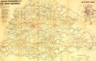 cca 1900-1910 Karte der königl. ungarischen Staatseisenbahnen und der ihrem Betriebe stehenden Lokal...