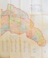 1942 Magyarország közigazgatási térképe, 1:500:000, Bp., M. Kir. Honvéd Térképészeti Intézet, 2 térkép szelvény, hajtott, jó állapotban, 170x105 cm.