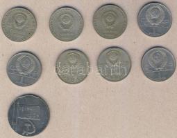 Szovjetunió 1965-79. 1R (8x) 5klf motívum + 1967. "50 éves a szovjet vaskohászat" ffém emlékérem T:2,3 ph.