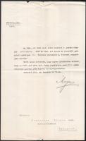 1925 Erdőtanácsos VII. fizetési osztályába szóló kinevezése, Franciscy Vilmos m. kir. erdőtanácsos részére, Mayer János (1871-1955) földművelésügyi miniszter (1924-1931) aláírásával, a minisztérium fejléces papírján.