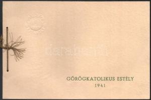 1906-1941 4 db báli meghívó, közte Magyar Gör. Kat. Egyetemi És Főiskolai Hallgatók Vasvári Pál Köré...