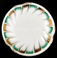 Herendi porcelán bonbonier, kézzel festett, jelzett, hibátlan, kopásnyomokkal, d:11,5 cm , m: 7,5 cm