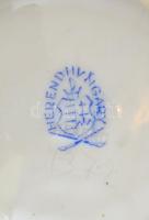 Herendi Viktória mintás fonott kosár, kézzel festett, jelzett,egészen apró kopásnyomokkal, d: 11,5 c...