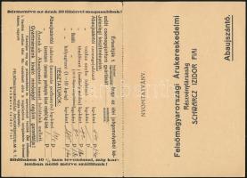 1938 Felsőmagyarországi Árukereskedelmi Rt. Schwarz Izidor Abaújszántó cég kétlapos árjegyzéke, post...