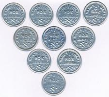 DN "20 darab = 1 pohár sör - Egészség" részben színezett Al zseton (10x) T:2 részben kopot...