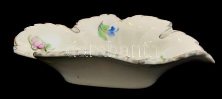 Herendi virág mintás tálka.  Kézzel festett, jelzett, kis lepattanással. d: 15x8,5 cm