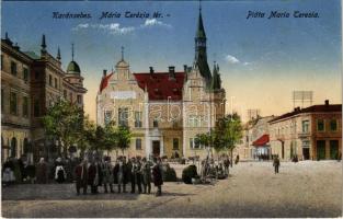 1917 Karánsebes, Caransebes; Mária Terézia tér, piac / square, market (EK)