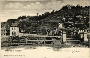 Kolozsvár, Cluj; Szamoshíd környéke, Kiss János üzlete / Somes river bridge, shop