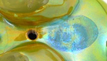 Zsolnay eozin mázas macska figura, jelzett, kopásnyomokkal, m: 5 cm, h: 10 cm