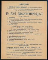 1921 Kihajtható meghívólevél az Óbudai Torna Egylet dísztornájára, programmal, jó állapotban