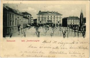 1901 Temesvár, Timisoara; Belváros, Jenő herceg tér / square