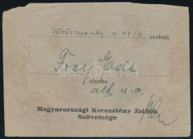 1944 A Magyarországi Keresztény Zsidók Szövetsége által kiállított óvóhelyi jegy (Vörösmarty utca 44/b)