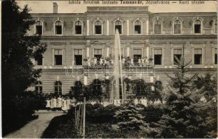 Temesvár, Timisoara; Józsefváros, Iskola Nővérek Intézete, kert / girl school, garden