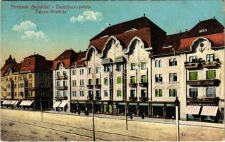 1915 Temesvár, Timisoara; Belváros, Dauerbach palota, Palace kávéház, Ohlhausen és Klemann üzlete / cafe, shops