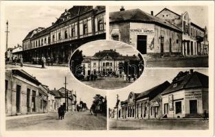 Csap, Chop; Vasútállomás, Pályaudvar, Sermer Sámuel, Kazinczy Sándor üzlete, utcakép / Bahnhof / railway station, shops, street view