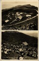 1939 Kőrösmező, Yasinia, Yasinya, Jassinja, Jasina (Máramaros); státní mlékarna na Menculu, Sveceni poloniny Mencul "Wegerova chata" / dairy, Catholic fest  + "M. KIR. POSTA 345." mozgóposta