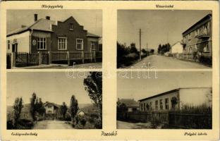 1944 Poroskő, Poroshkovo; Körjegyzőség, Erdőgondnokság, Polgári iskola, utca / notary, forestry office, school, street - kétnyelvű pecsét / bilingual cancellation