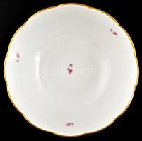 Herendi Indiai kosár mintás tál. Kézzel festett, jelzett, hibátlan. d:16 cm