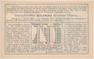 Budapest 1903. "Tanuló Sorsjegy" 1K értékben, felülbélyegzéssel T:I-