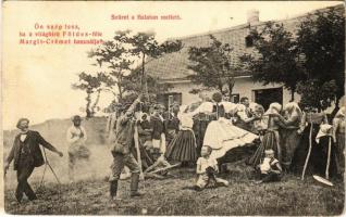 1907 Balaton, Szüret a Balaton mellett, magyar folklór. Földes-féle Margit Creme reklámja (fl)