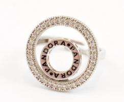 Ezüst(Ag) dupla körös gyűrű, Pandora jelzéssel, állítható méret, bruttó: 3,31 g