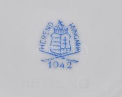 3 db Herendi Viktória mintás mokkás csésze alj. Kézzel festett, jelzett, hibátlan. d:11,5 cm