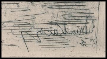 Munkácsy Mihály (1844-1900): Konyhában. Munkácsy egyetlen rézkarca, papír, jelzett a karcon, foltos,...