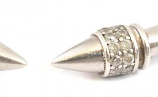 Ezüst(Ag) karperec, apró kövekkel, jelzett, 5,5×5 cm, nettó: