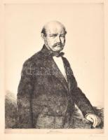 Boldizsár István (1897-1984): Semmelweis. Rézkarc, papír, jelzett. Lap szélén szakadásokkal, rézkarc ép. 45x34 cm