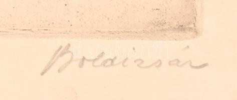 Boldizsár István (1897-1984): Semmelweis. Rézkarc, papír, jelzett. Lap szélén szakadásokkal, rézkarc...