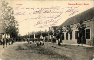 1908 Balatonberény, Fő utca, Páli vendéglő, étterem. Müller Vilmos kiadása