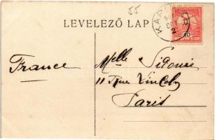 1906 Kapuvár, Nagyvendéglő, étterem, Borsodi ház. Art Nouveau, floral (fl)