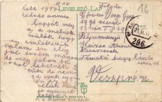 1917 Győr, Pályaudvar, vasútállomás. Vasúti levelezőlapárusítás (Rb)