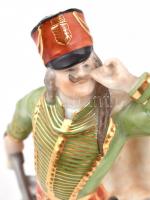 Herendi sárkányölő huszár, kézzel festett, jelzett, sérült: hiányos 20 cm