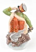 Herendi sárkányölő huszár, kézzel festett, jelzett, sérült: hiányos 20 cm