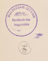 Boldizsár István (1897-1984): Pecázók. Rézkarc, papír,  hátoldalán hagyatéki pecséttel. 11x28,5 cm
