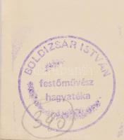 Boldizsár István (1897-1984): Falusi udvar. Rézkarc, papír, lap széle sérült, rézkarc ép, jelzett a ...