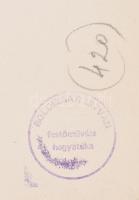 Boldizsár István (1897-1984): Tanya. Rézkarc, papír, hátoldalán hagyatéki pecséttel. 12,5x30 cm