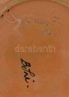 3 db jelzett mázas kerámia tál: Mónus Ferenc (1931-1999), Szabó Lajosné, Mezőtúr. Korond. d: 22-31 c...