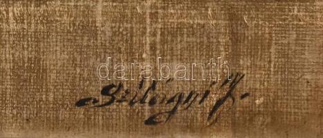 Szilágyi jelzéssel: Szivaros csendélet. Olaj, karton. Sérült fa keretben, 30×40 cm